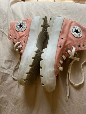Converse Pink Platform Lug Sole High Top Sneakers
